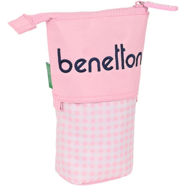 Estuche Portatodo Cubilete Benetton Vichy Rosa