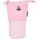 Estuche Portatodo Cubilete Benetton Vichy Rosa