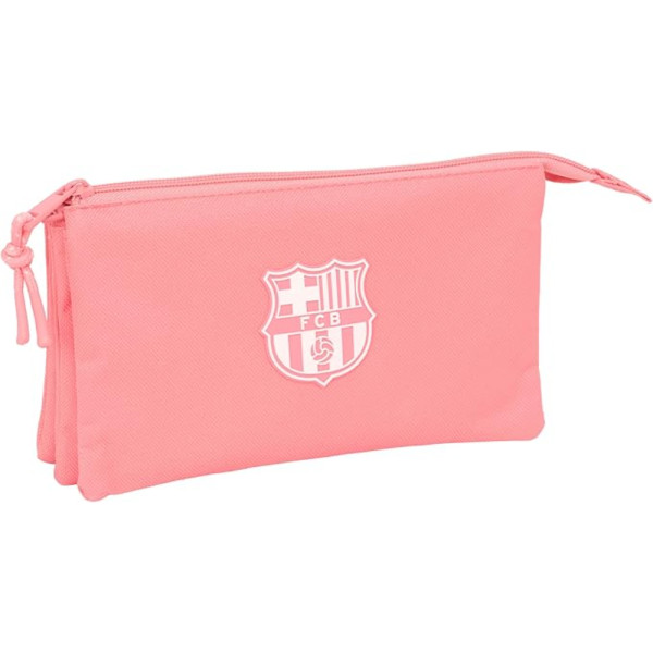 Estuche Portatodo Triple FC Barcelona Coral Niña