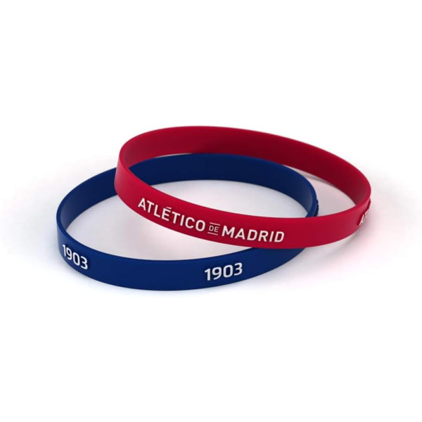 Set Dos Pulseras De Silicona Atlético de Madrid Rojo y Azul Hombre