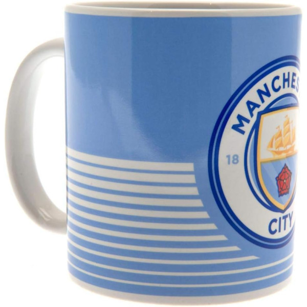 Taza Manchester City Rayas con Escudo 350 ML