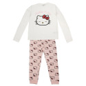 Pijama Manga Larga Hello Kitty Rosa y Blanco Mujer