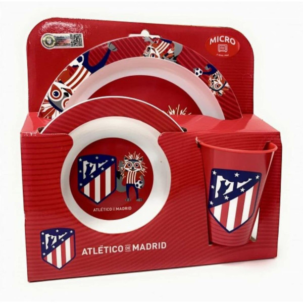 Set de Menaje Atlético de Madrid Microondas 3 Piezas