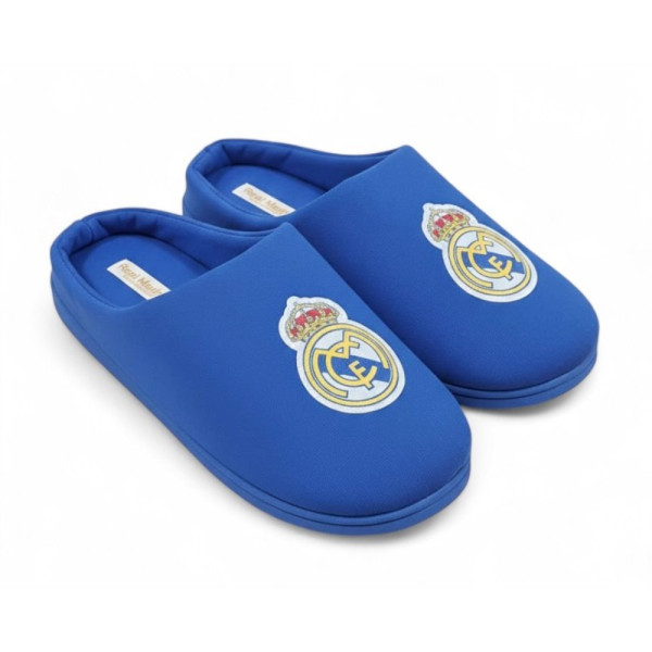 Zapatillas de Casa Real Madrid Hombre Azules Bordadas