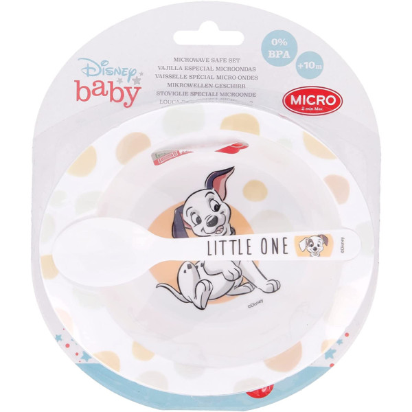 Set de Menaje Para Microondas Bebé 101 Dálmatas 2 Piezas