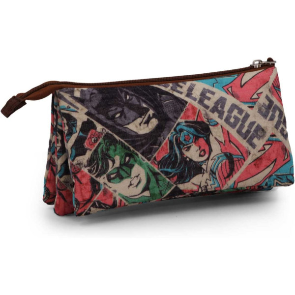 Estuche Portatodo Triple La Liga de La Justicia