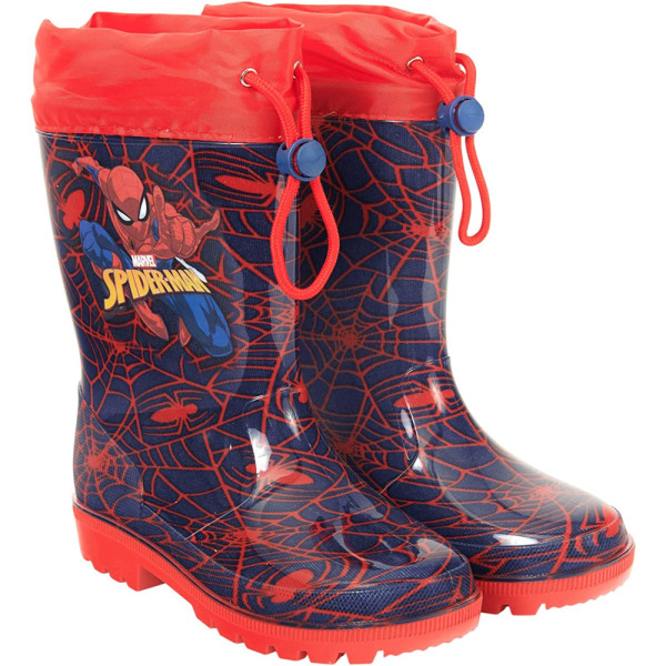 Botas de Agua Perletti Spiderman Rojas Estampadas