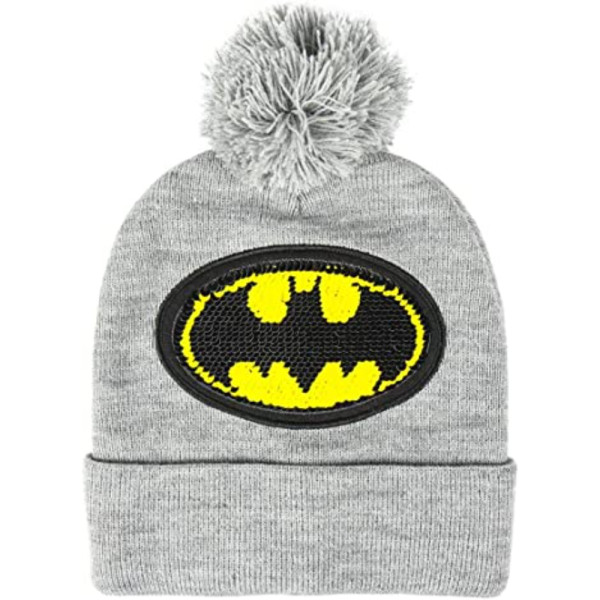 Gorro con Pompón Batman Gris Niño