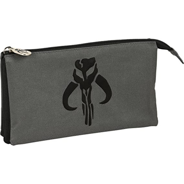 Estuche Portatodo Triple Star Wars The Mandalorian Gris