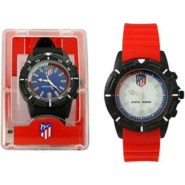 Reloj de Pulsera Atlético de Madrid Caucho Rojo y Negro Adulto