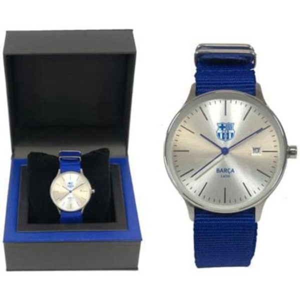 Reloj de Pulsera FC Barcelona Azul y Plateado Adulto