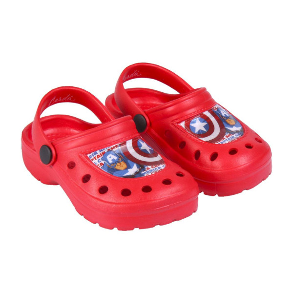 Zuecos Clogs Capitán América Shield Rojos