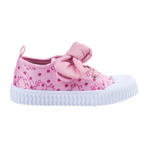 Zapatillas Loneta Peppa Pig Rosas con Lazo Niña