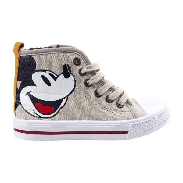 Zapatillas Altas Loneta Mickey Mouse Beige Niño