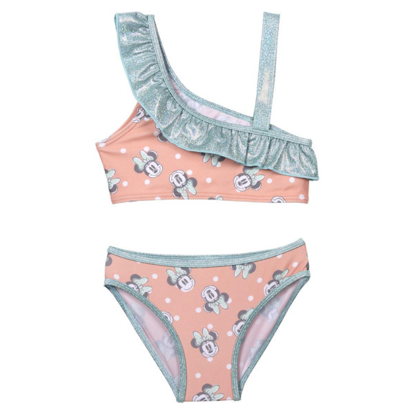 Bañador Bikini Minnie Mouse Rosa con Lunares Niña