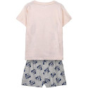 Pijama Manga Corta Minnie Mouse Rosa y Gris Niña