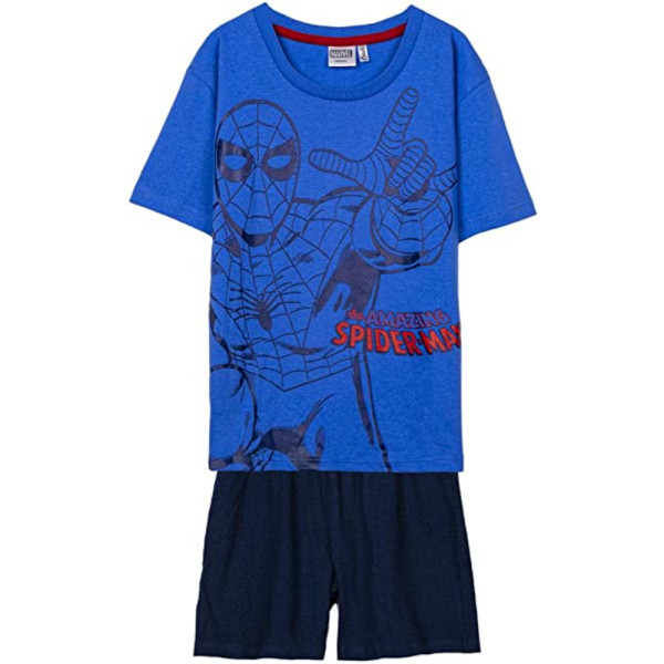 Pijama Manga Corta Spiderman Amazing Azul Niño