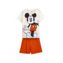 Pijama Manga Corta Mickey Mouse Beige y Rojo Niño