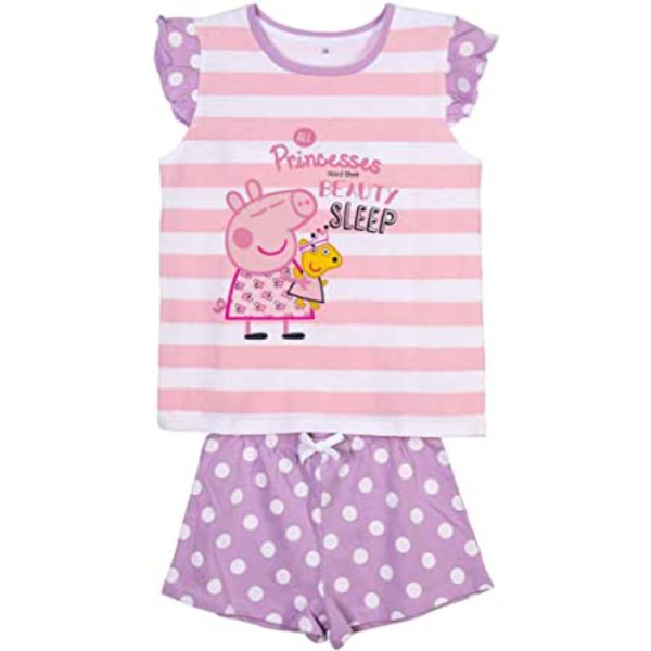 Pijama Sin Mangas Peppa Pig Princesses Niña