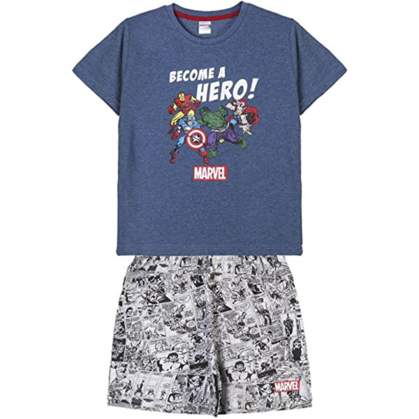 Pijama Manga Corta Avengers Become a Hero Niño