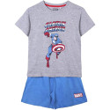 Pijama Manga Corta Capitán América Gris y Azul Niño