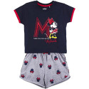 Pijama Manga Corta Minnie Mouse Azul Marino Niña