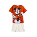 Pijama Manga Corta Mickey Mouse Rojo y Beige Niño