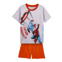 Pijama Manga Corta Avengers Gris Claro y Rojo Niño