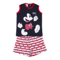 Pijama Sin Mangas Mickey Mouse Azul Marino y Rojo Niño
