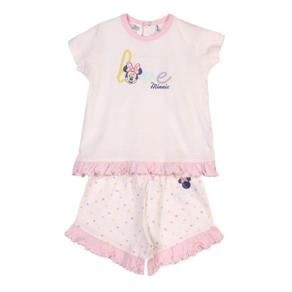 Pijama Manga Corta Minnie Mouse Rosa Bebé
