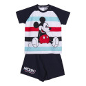 Pijama Manga Corta Mickey Mouse Azul Marino Retro Bebé