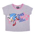 Pijama Manga Corta Sonic Gris Niña