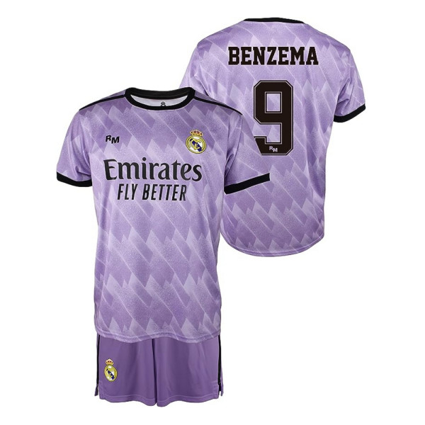 Equipación Conjunto Camiseta y Pantalón Real Madrid Segunda Equipación Benzema Replica