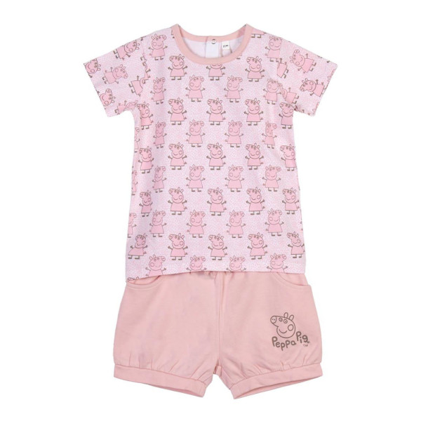 Pijama Manga Corta Peppa Pig Peppas Rosa Bebé