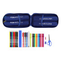 Plumier con 4 Estuches Llenos Fc Barcelona Azul Barca