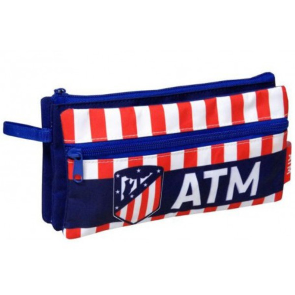 Estuche Portatodo Atlético de Madrid Triple Franjas Rojiblancas
