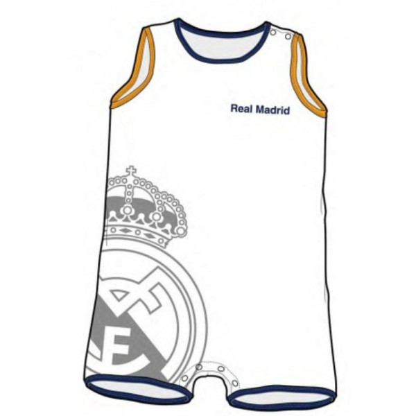 Pijama de Manga Corta Real Madrid Escudo Blanco Bebé