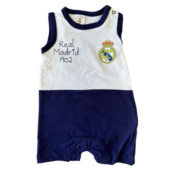 Pijama de Manga Corta Real Madrid Escudo Azul Bebé