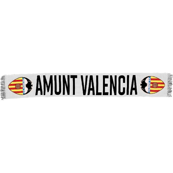 Bufanda Valencia CF Amunt Blanca Escudos