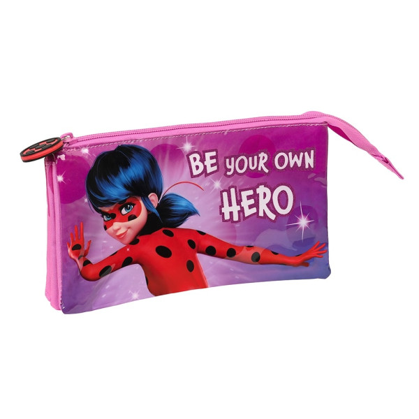 Estuche Portatodo Triple Ladybug Believe In Yourself