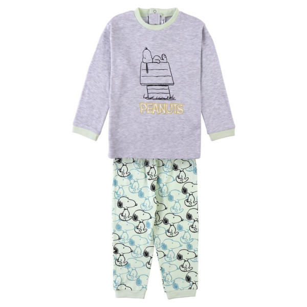 Pijama Manga Larga Snoopy Peanuts Gris