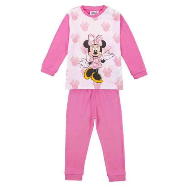 Pijama Manga Larga Minnie Mouse Side Rosa Oscuro