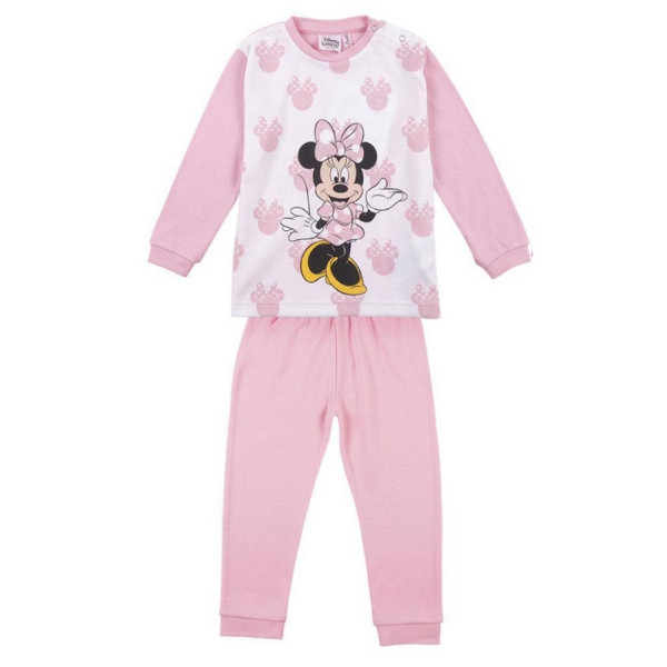 Pijama Manga Larga Minnie Mouse Side Rosa Claro