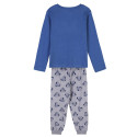 Pijama Manga Larga Minnie Mouse Sonriente Azul y Gris