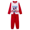 Pijama Manga Larga Mickey Mouse Team Stars Rojo Niño