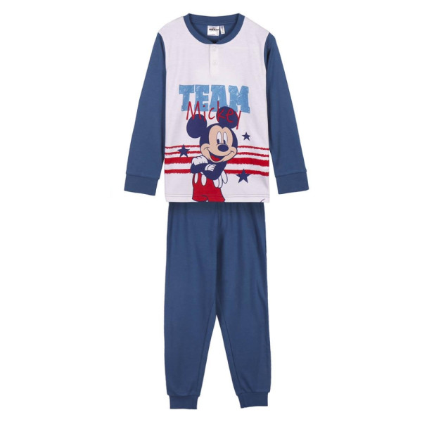 Pijama Manga Larga Mickey Mouse Team Stars Azul Niño
