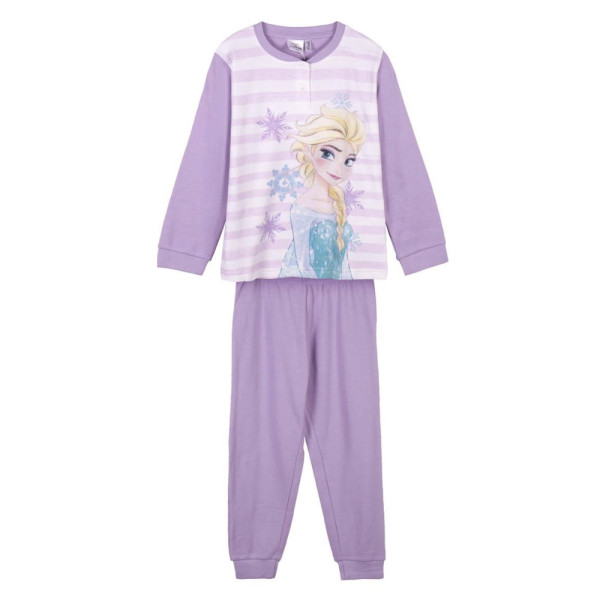 Pijama Manga Larga Frozen Rayas Morado Niña