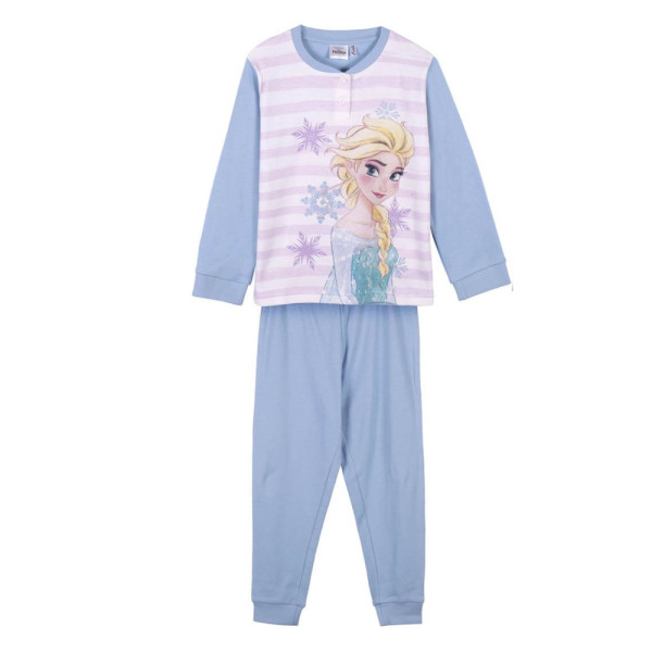 Pijama Manga Larga Frozen Rayas Azul Niña