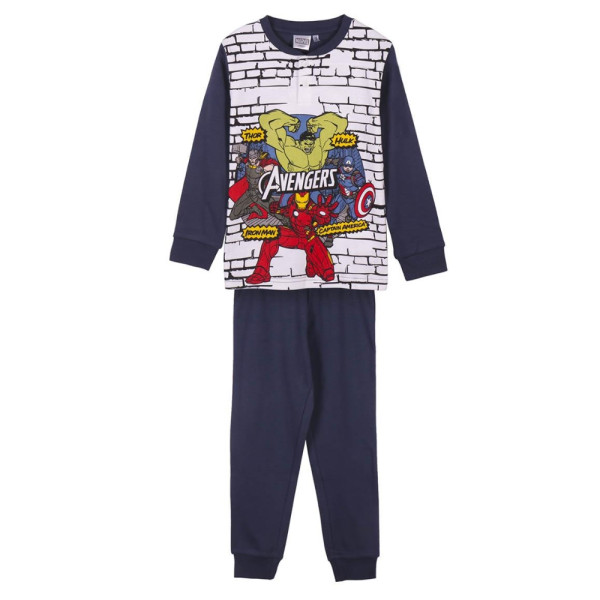 Pijama Manga Larga Avengers Wall Azul Niño