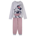 Pijama Manga Larga Minnie Mouse Dance Gris Rayas Niña
